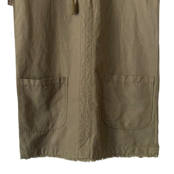 Ulla Johnson Marcelle Mini Dress US 2 Olive Green Tunic Cotton Linen Boho - Picture 7 of 11